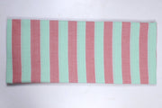 Brick Red, Seafoam Green and White Striped Single Bedsheet