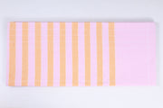 Pink, Yellow and White Striped Check Single Bedsheet