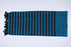 Aegean Blue Extra Soft Chadar with Black Stripes