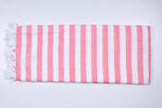 Watermelon Pink and White Striped Extra Soft Chadar
