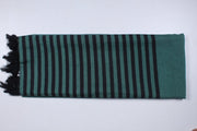 Columbia Green Extra Soft Chadar with Black Stripes