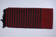 Garnet Red Extra Soft Chadar with Black Stripes
