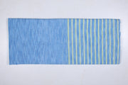 Azure and Sky Blue Space Dyed Extra Soft Chadar with Pear Green Stripes