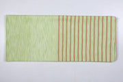 Lime Green and White Space Dyed Extra Soft Chadar with Squash Orange Stripes