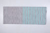 Graphite Grey and White Space Dyed Extra Soft Chadar with Teal Blue Stripes
