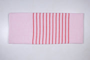 Blush Pink Extra Soft Chadar with Candy Red Stripes