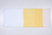 Macaroon Yellow, Alabaster and White Striped Extra Soft Chadar