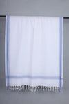 White Gamchha with Blue Border