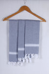 Chambray Blue Napkin with White Stripes
