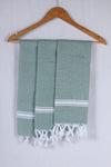 Emerald Green Napkin with White Stripes