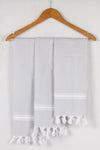 Cloud Grey Napkin with White Stripes