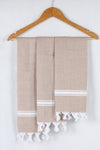 Camel Brown Napkin with White Stripes