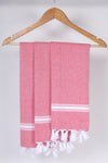 Red Napkin with White Stripes