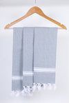 Grey Napkin with White Stripes