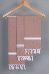 Brown Napkin with White Stripes