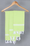 Yellowish Green with White Stripes