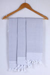 Flint Grey Napkin with White Stripes