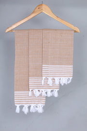 Brown Napkin with White Stripes