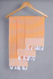 Orange Napkin with White Stripes