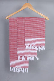 Red Napkin with White Stripes