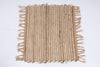 Off White and Brown Check Jute Aasni