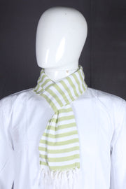 Pastel Green and White Striped Muffler