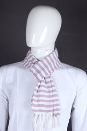 Millennial Pink and White Striped Muffler