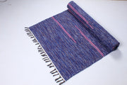 Violet, Blue and White Shaded Yoga Mat with Pink Broken Stripes