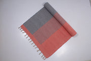 Pale Red Yoga Mate with Grey Stripes