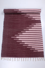 Maroon Red Yoga Mate with Lemonade Pink Stripes