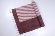 Maroon Red Yoga Mate with Lemonade Pink Stripes