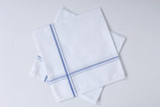 White Handkerchief with Blue Border