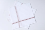 White Handkerchief with Maroon Border