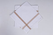 White Handkerchief with Brown Border