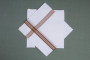 White Handkerchief with Brown Border