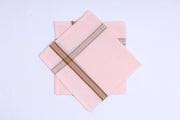 Baby Pink Handkerchief with Brown Border