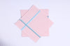 Baby Pink Handkerchief with Sky Blue Border