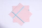 Baby Pink Handkerchief with Sky Blue Border