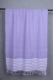 Purple Shawl with White Stripes