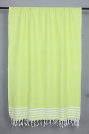 Lime Green Shawl with White Stripes