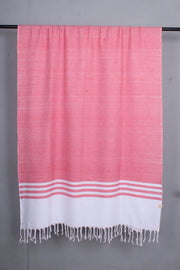 Pink Shawl with White Stripes