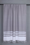 Grey Shawl with White Stripes