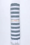 Sea Blue and White Striped Ultra Soft Bath Towel