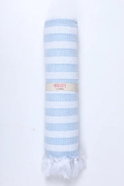 Serenity Blue and White Striped Ultra Soft Bath Towel
