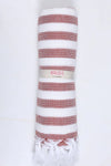 Rosewood Red and White Striped Ultra Soft Bath Towel