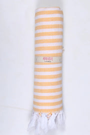 Apricot Orange and White Striped Ultra Soft Bath Towel