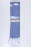Dazzling Blue Ultra Soft Bath Towel with White Stripes