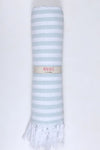 Ice Blue and White Striped Ultra Soft Bath Towel