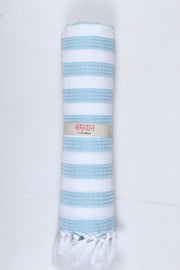 Blue and White Striped Ultra Soft Bath Towel