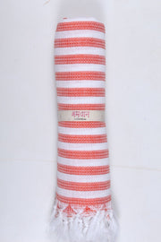 Orange and White Striped Ultra Soft Bath Towel